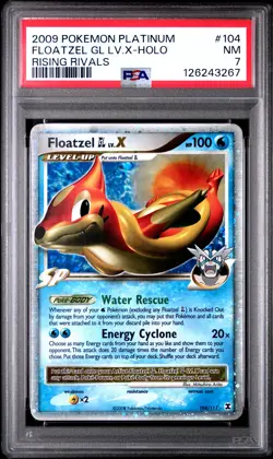 2009 POKEMON PLATINUM RISING RIVALS #104 FLOATZEL GL LV.X-HOLO PSA 7 - Image 1