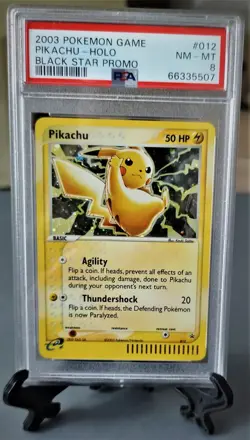 Pokemon TCG 2003 Black Star Promo Holo Pikachu #012 Graded PSA 8 NM-MT - Image 1