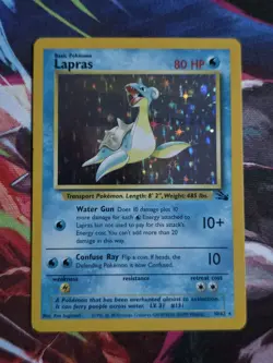 Lapras 10/62 Fossil Holo Rare Pokemon Card - Image 1