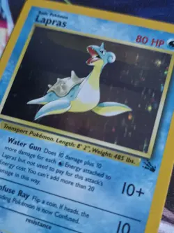 Lapras 10/62 Fossil Holo Rare Pokemon Card - Image 4