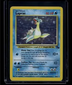 Pokemon TCG Lapras 10/62 Fossil Holo Rare MP - Image 1