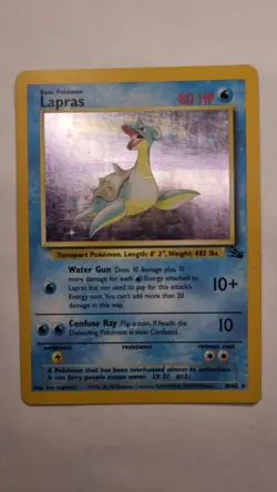 Lapras 10/62 - Fossil Unlimited Holo Rare Pokemon TCG - Image 1