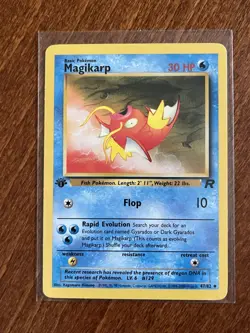 [LP+/NM] 2000 Pokemon Team Rocket Magikarp 1st Edition #47/82 Uncommon - Image 1