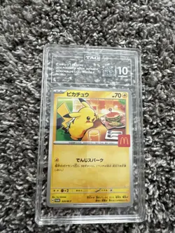Pokemon Pikachu McDonald's Promo Card 020/M-p Limited Edition TAG 10 Gem Mint - Image 1
