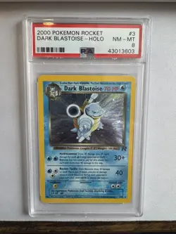 DARK BLASTOISE 2000 Pokemon Team Rocket Holo #3 - PSA 8 🐢💧 - Image 1