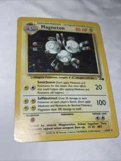 Magneton 11/62 Fossil Unlimited Holo Rare Pokemon TCG 1999 - Image 3