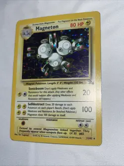 Magneton 11/62 Fossil Unlimited Holo Rare Pokemon TCG 1999 - Image 4