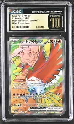 Ethan's Ho-oh EX *CGC PRISTINE 10* Ultra Rare *#209* Destined Rivals * Pokemon - Image 1