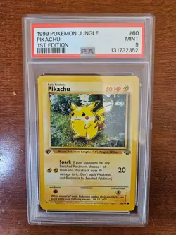 1999 POKEMON JUNGLE 1ST ED #60 PIKACHU PSA 9 - Image 1