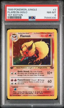 1999 POKEMON JUNGLE | 1ST EDITION #3 FLAREON-HOLO - Image 1