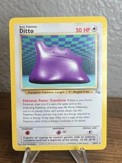 Pokemon TCG - Ditto - 18/62 - Rare Unlimited - Fossil Non Holo - Image 1