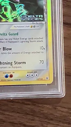 PSA 9 2005 Pokemon EX Delta Species Rayquaza Reverse Holo #13 - Image 3