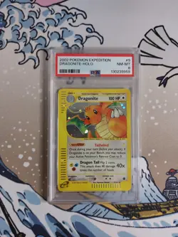 Pokemon TCG Dragonite Holo Card 9/165 Expedition Base Set PSA 8 - Image 1