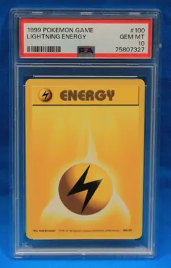 1999 POKEMON GAME # 100 LIGHTNING ENERGY PSA 10 GEM MT # 75807327 - Image 1
