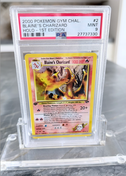 Psa 9 1st Edition 2000 Pokemon Gym Challengers Blaines Charizard Holo - Image 1