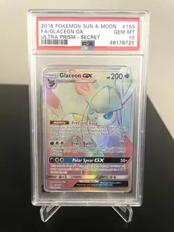 Pokemon Glaceon GX Rainbow 2018 Ultra Prism 159/156 PSA 10 - Image 1