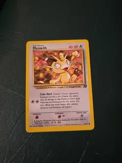 Pokemon Team Rocket 1st Edition Regular Finish Meowth 62/82 NM-MT Vintage OC196 - Image 1