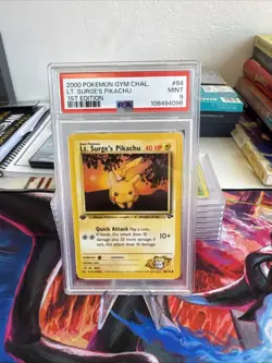 Pokemon Gym Challenge Lt. Surge's Pikachu 84/132 1st Edition PSA 9 2000 - Image 2