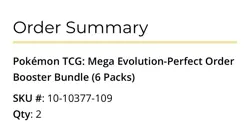 Pokemon TCG: Mega Evolution-Perfect Order Booster Bundle (6 Packs) - Presale X2 - Image 2