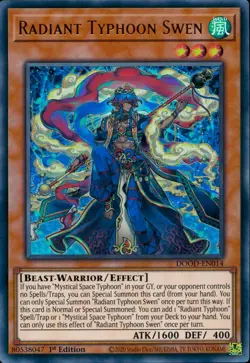 Yugioh Radiant Typhoon Swen DOOD-EN014 1st Edition Ultra Rare - Image 1