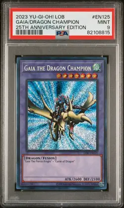 2023 Yu-Gi-Oh Gaia the Dragon Champion LOB-EN125 PSA 9 Mint - Image 1