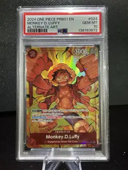2024 ONE PIECE PRB01-PREMIUM BOOSTER ALTERNATE ART #024 MONKEY D. LUFFY PSA 10 - Image 1