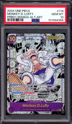 2024 One Piece PRB01 Premium Booster Manga Alt Art Monkey D Luffy #119 PSA 10 - Image 1