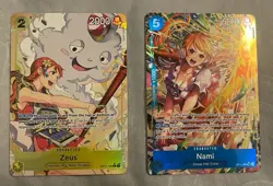 Nami OP11-054 Alt Art, Zeus OP11-106 Alt Art One Piece Card Lot. - Image 1
