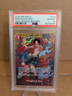 One Piece OP02-013 Ace OP08 Special SP Alternate Alt Art Parallel ENG PSA 10 - Image 1