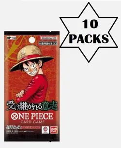 [10 PACKS] One Piece TCG OP-13 Carrying on His Will Japanese Booster Pack SEALED - Image 1
