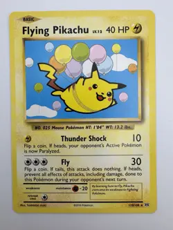 Flying Pikachu 110/108 Secret Rare Normal Non Holo Pokemon XY Evolutions 2016 - Image 1