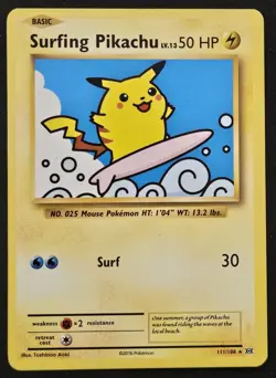 Surfing Pikachu 111/108 XY Evolutions Secret Rare Non Holo Pokemon TCG 2016 LP - Image 1