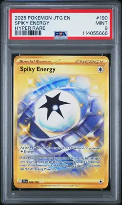 2025 POKEMON JTG EN-JOURNEY TOGETHER HYPER RARE #190 SPIKY ENERGY PSA 9 - Image 1