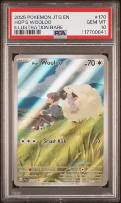 2025 POKEMON JTG EN-JOURNEY TOGETHER ILLUSTRATION RARE #170 HOP'S WOOLOO PSA 10 - Image 1