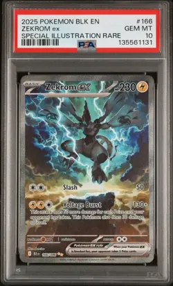 2025 POKEMON BLK EN-BLACK BOLT SPECIAL ILLUSTRATION RARE #166 ZEKROM EX PSA 10 - Image 1