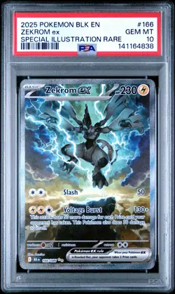 2025 POKEMON BLK EN-BLACK BOLT SPECIAL ILLUSTRATION RARE #166 ZEKROM EX PSA 10 - Image 1