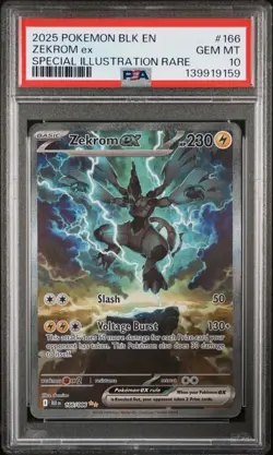 2025 POKEMON BLK EN-BLACK BOLT SPECIAL ILLUSTRATION RARE #166 ZEKROM EX PSA 10 - Image 1