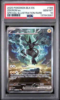 2025 POKEMON BLK EN-BLACK BOLT SPECIAL ILLUSTRATION RARE #166 ZEKROM EX PSA 10 - Image 1