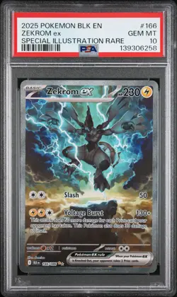 2025 POKEMON BLK EN-BLACK BOLT SPECIAL ILLUSTRATION RARE #166 ZEKROM EX PSA 10 - Image 1