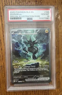 2025 POKEMON BLK EN-BLACK BOLT SPECIAL ILLUSTRATION RARE #166 ZEKROM EX PSA 10 - Image 1
