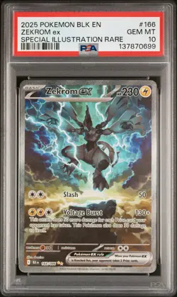 2025 POKEMON BLK EN-BLACK BOLT SPECIAL ILLUSTRATION RARE #166 ZEKROM EX PSA 10 - Image 1