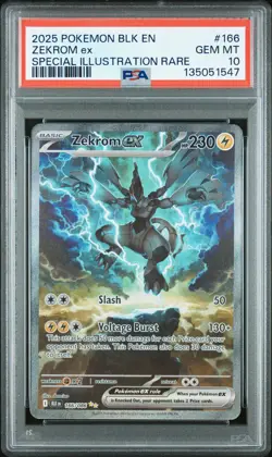 2025 POKEMON BLK EN-BLACK BOLT SPECIAL ILLUSTRATION RARE #166 ZEKROM EX PSA 10 - Image 1