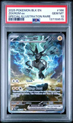 2025 POKEMON BLK EN-BLACK BOLT SPECIAL ILLUSTRATION RARE #166 ZEKROM EX PSA 10 - Image 1
