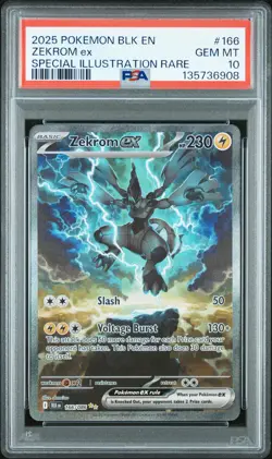 2025 POKEMON BLK EN-BLACK BOLT SPECIAL ILLUSTRATION RARE #166 ZEKROM EX PSA 10 - Image 1