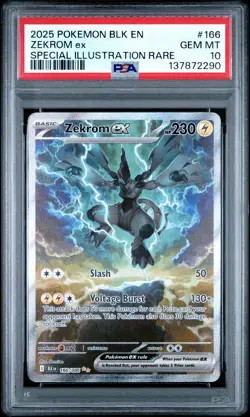 2025 POKEMON BLK EN-BLACK BOLT SPECIAL ILLUSTRATION RARE #166 ZEKROM EX PSA 10 - Image 1