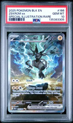 2025 POKEMON BLK EN-BLACK BOLT SPECIAL ILLUSTRATION RARE #166 ZEKROM EX PSA 10 - Image 1