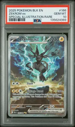 2025 POKEMON BLK EN-BLACK BOLT SPECIAL ILLUSTRATION RARE #166 ZEKROM EX PSA 10 - Image 1