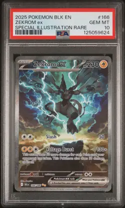 2025 POKEMON BLK EN-BLACK BOLT SPECIAL ILLUSTRATION RARE #166 ZEKROM EX PSA 10 - Image 1