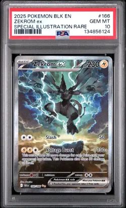 2025 POKEMON BLK EN-BLACK BOLT SPECIAL ILLUSTRATION RARE #166 ZEKROM EX PSA 10 - Image 1