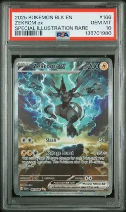 2025 POKEMON BLK EN-BLACK BOLT SPECIAL ILLUSTRATION RARE #166 ZEKROM EX PSA 10 - Image 1